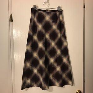 Eddie Bauer Burgandy/Cream/Grey Plaid Skirt